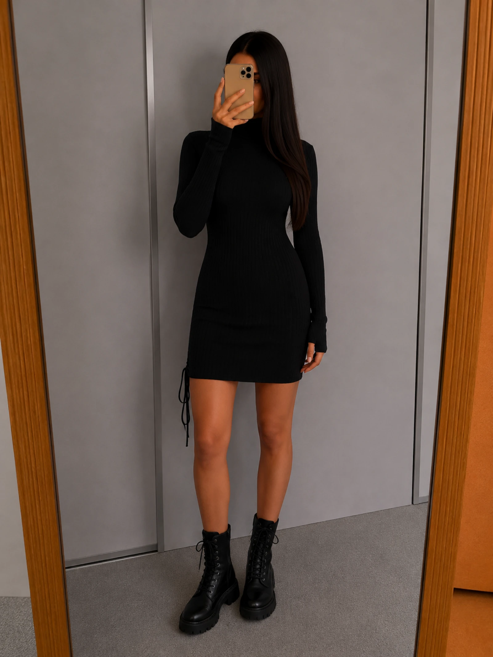 Robe Pull Côtelée Noire S (Convient aussi à XS) | Sans marque | Très bon état | Noire